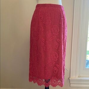 • J.Crew Pink Lace Skirt •